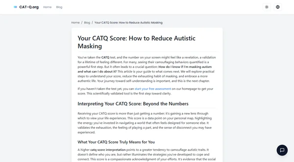 Your CATQ Score: How to Reduce Autistic Masking