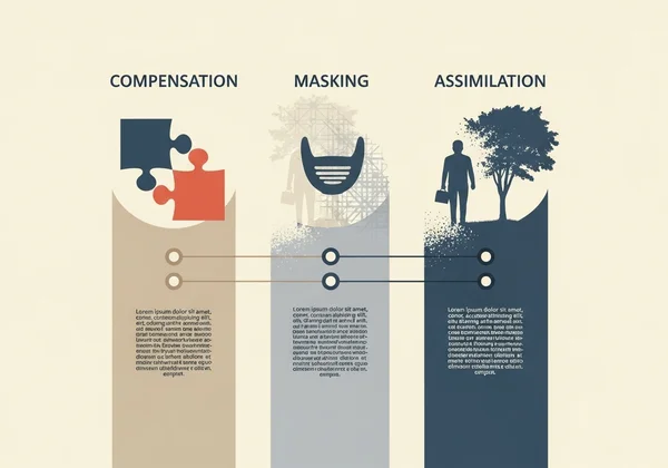 Abstract representation of compensation, masking, assimilation